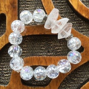 Iridescent Quartz Bubble Stretch Bracelet